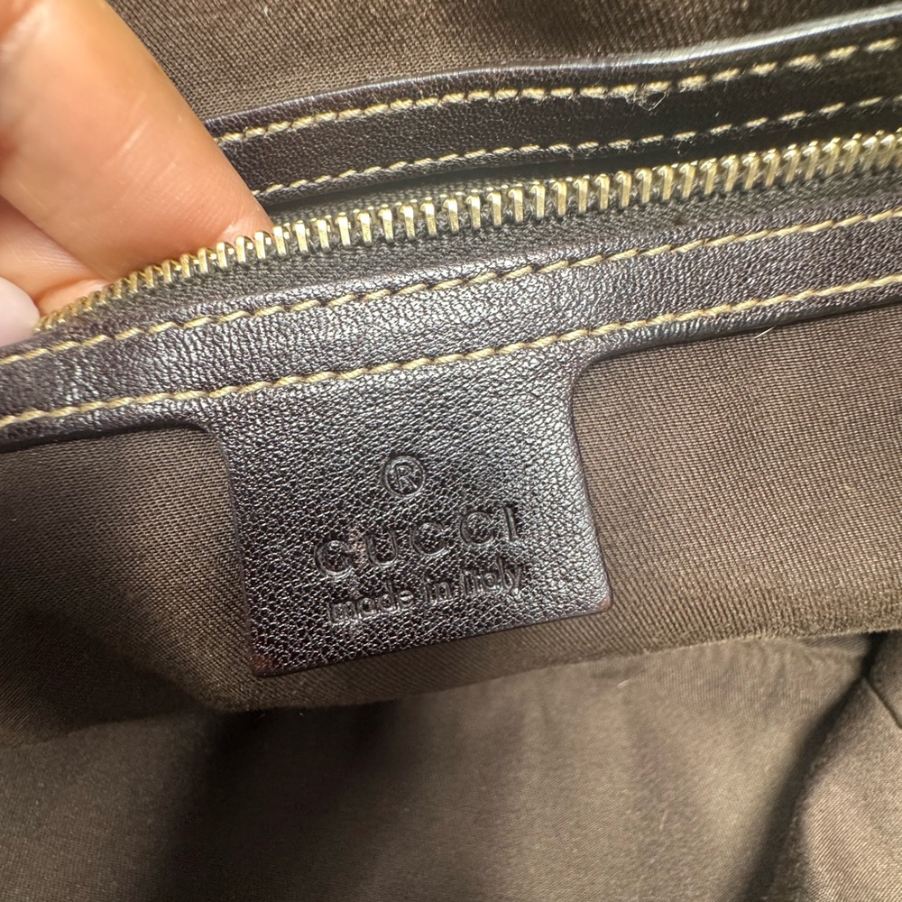 Gucci Positano GG Monogram Canvas Brown Tote Bag – Gold Hardware - Picture 13 of 15